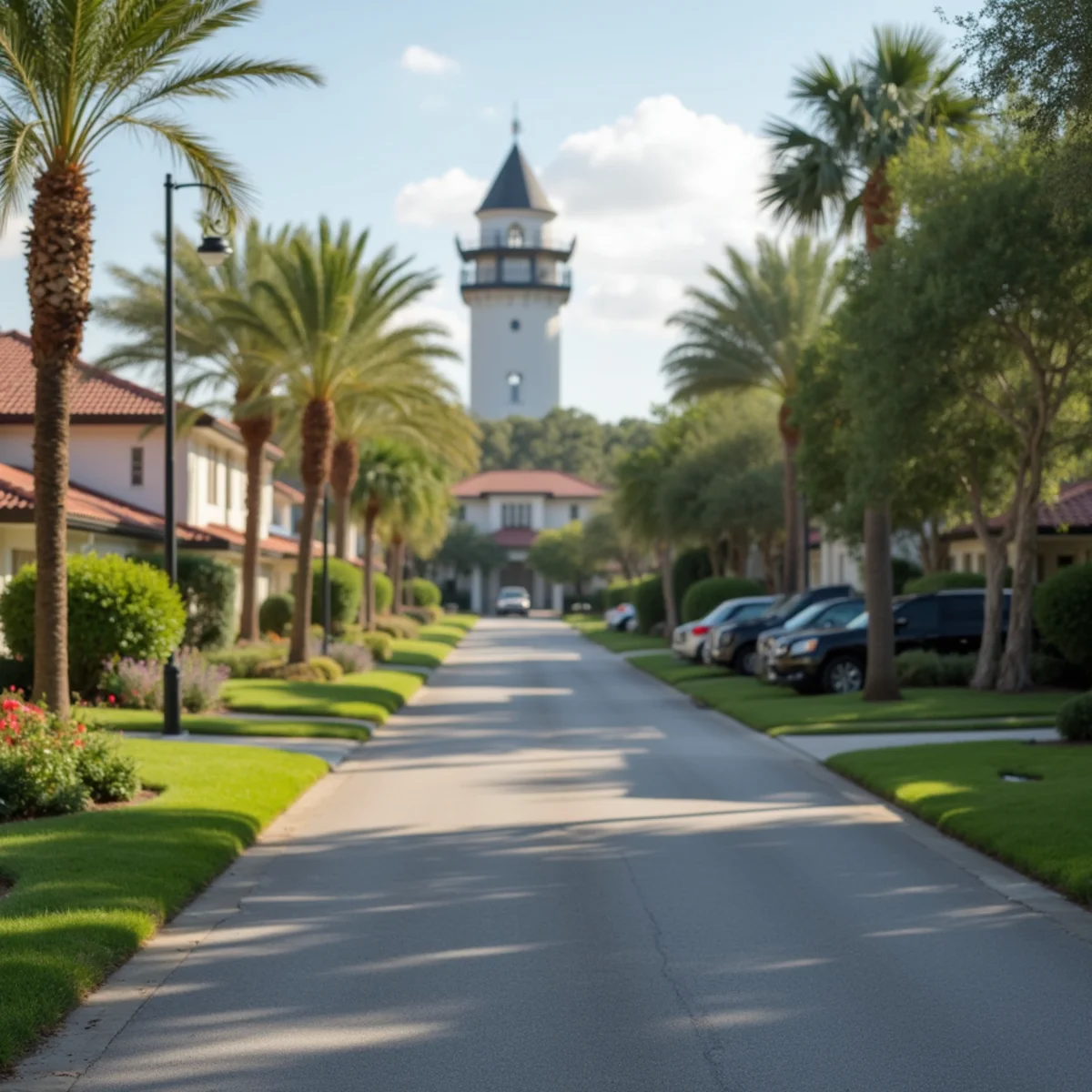 Residential roofing project and neighborhood architecture in World Golf Village FL